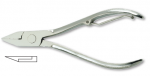 Pedicure ingrown nail nipper, carbon steel, nickel plated, size 12cm