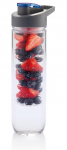 Gertuvė XD COLLECTION, 800ml, su infuzoriumi, skaidrus tritano plastikas, su mėlynos sp. dangteliu