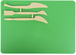 Lentelė plastilinui KITE, 250x180mm, su 3 įrankiais, žalios sp.