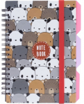 Bloknotas PANDA, Optima, B6, 100 lapų, langeliais, 65gsm, su spirale &scaron;one, plastikinis vir&scaron;elis