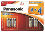 Baterijos PANASONIC Pro Power, AAA (LR03), 8 vnt.