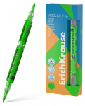 Dvipusis teksto žymeklis VISIOLINE V-16 BRUSH NEON, ErichKrause, 0.5-3.5mm, žalios sp.