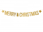 Banner Merry Christmas, gold, 10.5x150cm