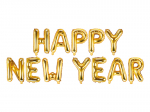 Folinis balionas Happy New Year - auksinis