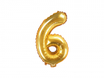 Foil Balloon Number 6 , 35cm, gold