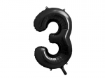Foil Balloon Number 3 , 86cm, black