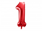 Foil Balloon Number 1 , 86cm, red