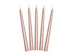 Taper candles, metallic, rose gold, 24cm (1 pkt / 10 pc.)