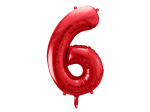 Foil Balloon Number 6 , 86cm, red