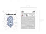 Foil Balloon Number 8 , 35cm, holographic