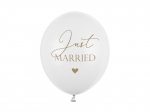 Balloons 30cm, Just Married, Pastel Pure White (1 pkt / 50 pc.)