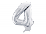 Foil Balloon Number 4 , 86cm, silver