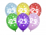 Balloons 30cm, 25th Birthday, Metallic Mix (1 pkt / 6 pc.)