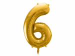 Foil Balloon Number 6 , 86cm, gold