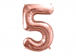 Foil Balloon Number 5 , 86cm, rose gold