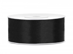 Satin Ribbon, black, 25mm/25m (1 pc. / 25 lm)