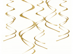 Hanging decorations Swirls, gold (1 pkt / 5 pc.)