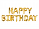 Folinis balionas Happy Birthday - auksinis