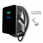 V2C Trydan PRO versijakrovimo stotelė 22kW su ekranu, 3 fazių, Type 2 kabelis (5m), dinaminis balansavimas