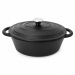 Ovalus emaliuotas ketaus puodas, 5,5L Black