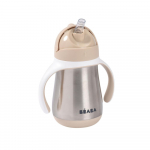 BEABA metalinė nei&scaron;siliejanti gertuvė su &scaron;iaudeliu 250 ml Clay
