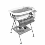 TWISTSHAKE sulankstoma vonelė su stovu, pagalve, piltuvėliu Luxury Bath Kit Grey