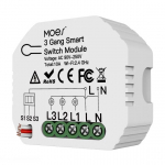Moes MS-104C i&scaron;manusis 3 kanalų / 2 krypčių relinis jungiklis AC 100V-240V 10A valdomas programėle Smart life / Tuya