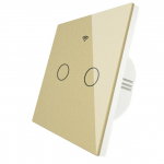 Moes WS-EU2 jutiminis 2 kanalų auksinės spalvos i&scaron;manusis WIFI RF jungiklis