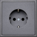 LIREGUS SCHUKO Lizdas su apsauga, tamsiai pilkas, 16A (Modern Serija)