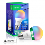 NOUS P3 i&scaron;manioji Wi-Fi, Matter LED Lemputė E27, 230V, 9W, 2700K - 6500K, RGB,  valdoma programėle, TUYA, Smart Life, NOUS