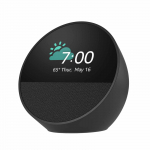 Amazon Echo Spot Alexa i&scaron;manusis garsiakalbis, balso asistentas, juodos spalvos