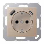 JUNG Lizdas SCHUKO su USB A ir USB C 3A &scaron;ampano spalvos 16A 250V (A serija)