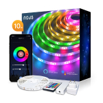 NOUS F2 LED juostos komplektas su Wi-Fi valdikliu ir maitinimo &scaron;altiniu, RGB, 10m, 24W, TUYA, Smart Life, NOUS