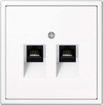 LIREGUS Kompiuterio lizdas, su 2x moduliais RJ45 kat.6a, baltas matinis