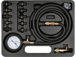 YATO YT-73031 Tepalo slėgio / spaudimo matuoklis su ilga žarna ir adapteriais 12 vnt.