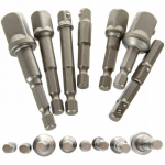 Adapterių suktuvui rinkinys 1/4 +3/8 +1/2 (8vnt)
