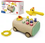 WOOPIE 3in1 Vežimėlis-Traukiukas su Plaktuku ir Žaidimu