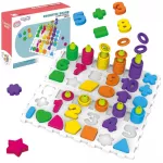 WOOPIE Montessori Dėlionė Skaičiai Raidės Formos 139 el.