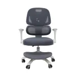 Ergonominė vaiki&scaron;ka darbo kėdė su pakoju, sukama, reguliuojama, pilka