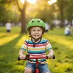 Vaiki&scaron;kas dviratininko &scaron;almas Trike Fix su LED, M 55-58 cm, tamsiai žalias