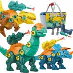 WOOPIE Dinozaurų Konstruktorius su Gręžtuvu ir Atsuktuvu, 3 vnt.