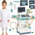 WOOPIE Gydytojo vežimėlis su EKG garsu ir &scaron;viesa 26 dalių