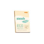 Lipnūs lapeliai StickN, 21741, Eco, 76x51mm, 100 lapelių, geltonos spalvos