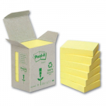 Lipnūs lapeliai Post-it, 38x51mm, ekologi&scaron;ki, 6x100 lapelių, gelsvos spalvos