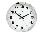 Apvalus sieninis laikrodis TIQ 851A, 40cm diametras, baltos spalvos