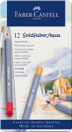 Spalvoti akvareliniai pie&scaron;tukai Faber-Castell Goldfaber Aqua Creative Studio, 12 spalvų, metalinėje dėžutėje