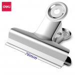 Metaliniai spaustukai DELI 76mm sidabrinės spalvos, 6vnt/pak