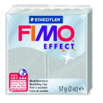 Modelinas Fimo, 56g, metalizuotos sidabrinės spalvos