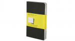 Užra&scaron;ų knygutė Moleskine Cahier 9x14cm, langeliais, mink&scaron;tu vir&scaron;eliu, juodos spalvos