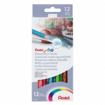Spalvoti pie&scaron;tukai PENTEL ARTS, &scaron;e&scaron;iabriauniai, akvareliniai, 12 vnt.